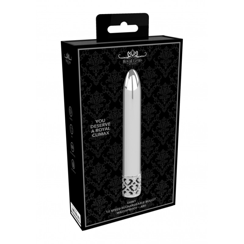 Royal Gems | Shiny | Rechargeable ABS Bullet | Silver