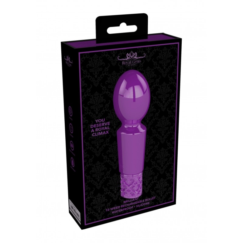 Royal Gems | Brilliant | Rechargeable Silicone Bullet | Purple