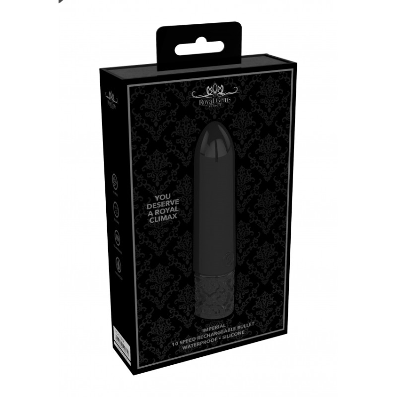 Royal Gems | Imperial | Rechargeable Silicone Bullet | Black
