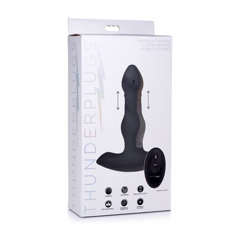 XR Brands | Vibrating and Thrusting Remote Control Silicone Anal Plug