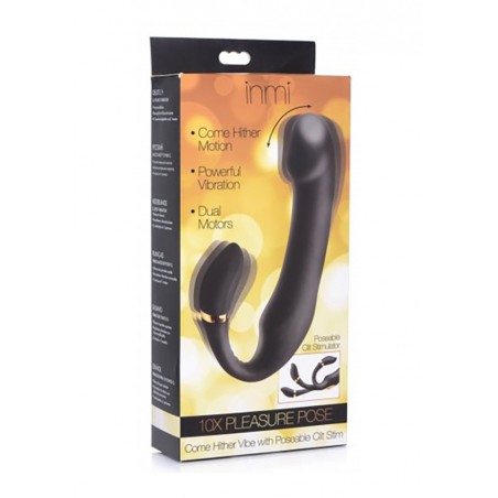 10X Pleasure Silicone Vibrator with Clit Stimulator from XR Brands