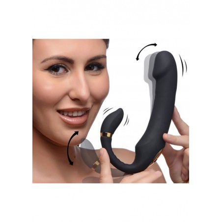 10X Pleasure Silicone Vibrator with Clit Stimulator from XR Brands