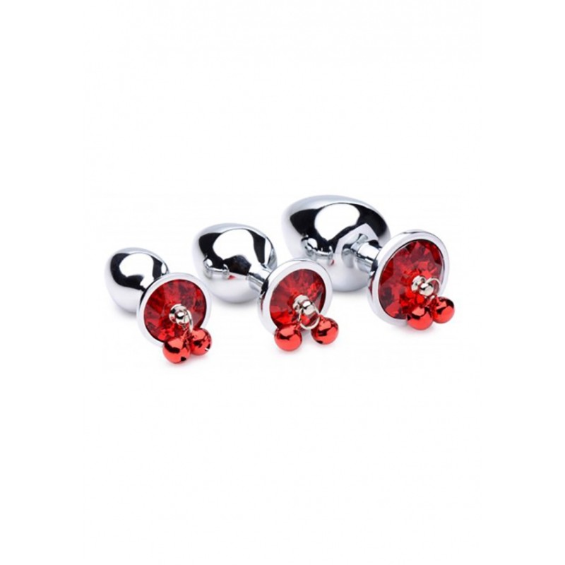 Anal Plug Set | BS Red Gem with Bells | XR Brands