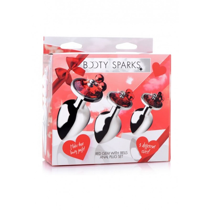 Anal Plug Set | BS Red Gem with Bells | XR Brands