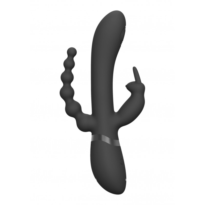 [ SexShop - Bulk ] Pulse Wave & Vibrating Double Penetration Rabbit | Black
