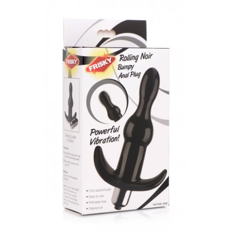 Frisky | Bumpy Vibrating Anal Plug | Black