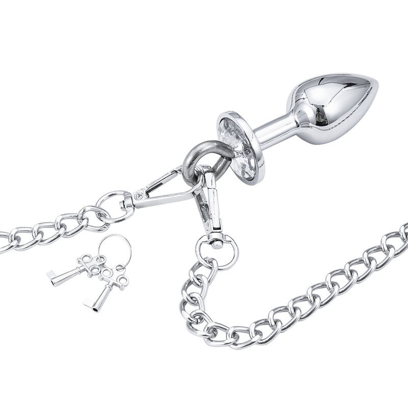 OHMAMA FETISH HAND CUFFS WITH CHAIN AND ANAL PLUG