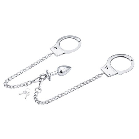 OHMAMA FETISH HAND CUFFS WITH CHAIN AND ANAL PLUG