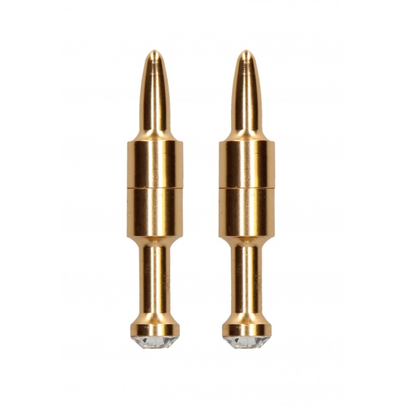 Διέγερση Θηλών | Magnetic Nipple Clamps - Diamond Pin | Χρυσό