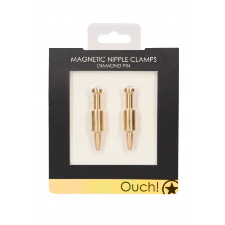 Magnetic Nipple Clamps - Diamond Pin - Gold