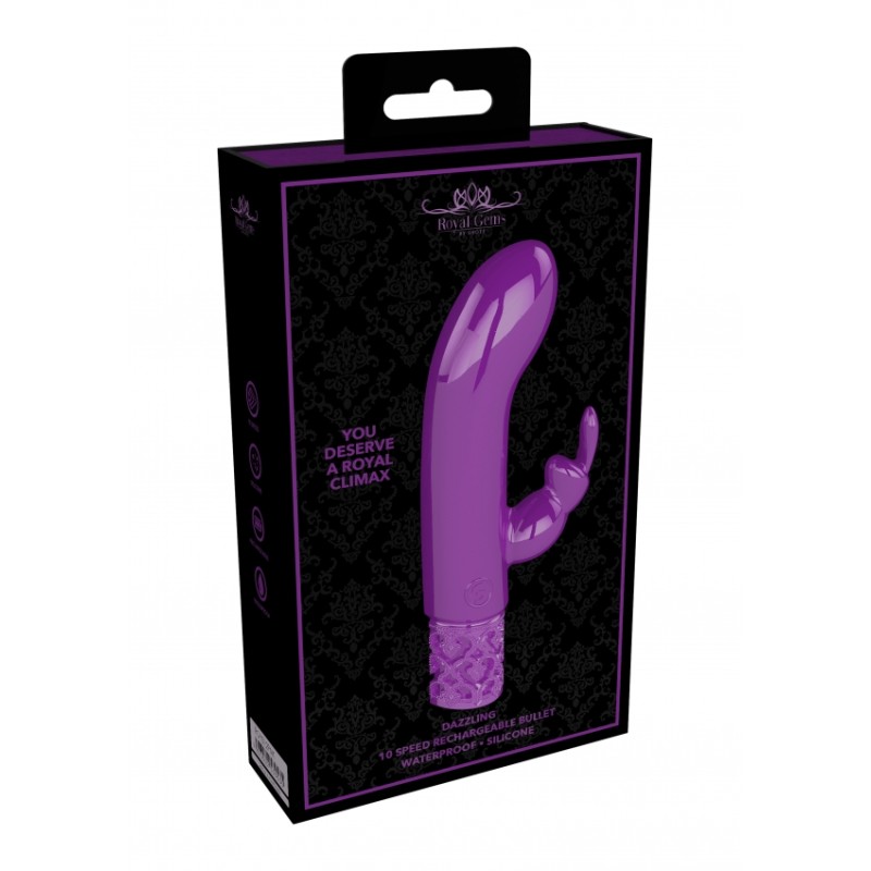 Royal Gems | Dazzling | Rechargeable Silicone Bullet | Purple