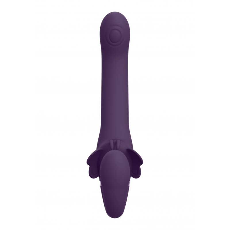 SATU - Pulse-Wave & Vibrating Strapless Strapon - Purple