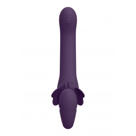 SATU - Pulse-Wave & Vibrating Strapless Strapon - Purple