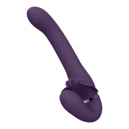 SATU - Pulse-Wave & Vibrating Strapless Strapon - Purple