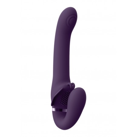 SATU - Pulse-Wave & Vibrating Strapless Strapon - Purple