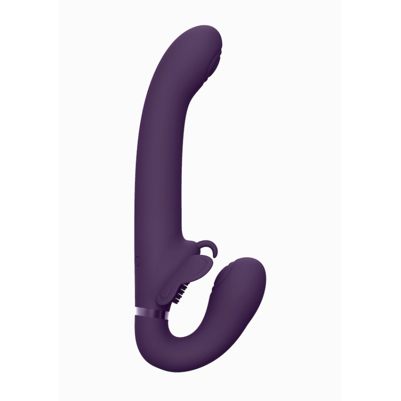 SATU - Pulse-Wave & Vibrating Strapless Strapon - Purple