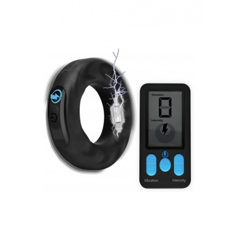 5X E-Stim Pro Silicone Vibrating Cock Ring + Remote