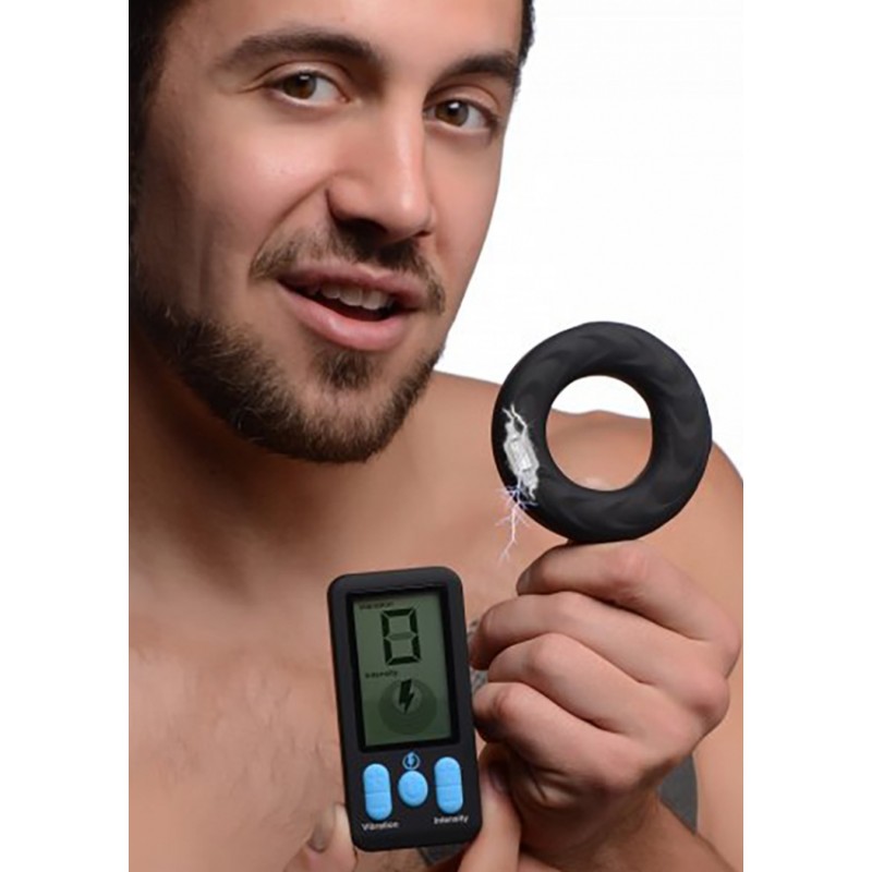 5X E-Stim Pro Silicone Vibrating Cock Ring + Remote