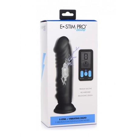 5X Vibrating & E-Stim Silicone Dildo + Remote