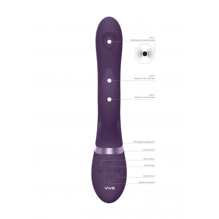 [ Sex Shop - Bulk ] Aimi | Pulse Wave & Vibrating G-Spot Rabbit | Μοβ