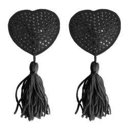 Ouch - Nipple Tassels - Heart - Black