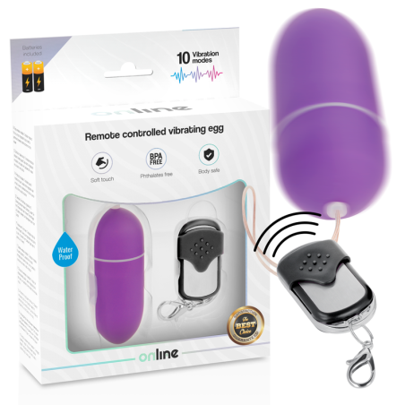 Online Remote Control Vibrating Egg L - Purple