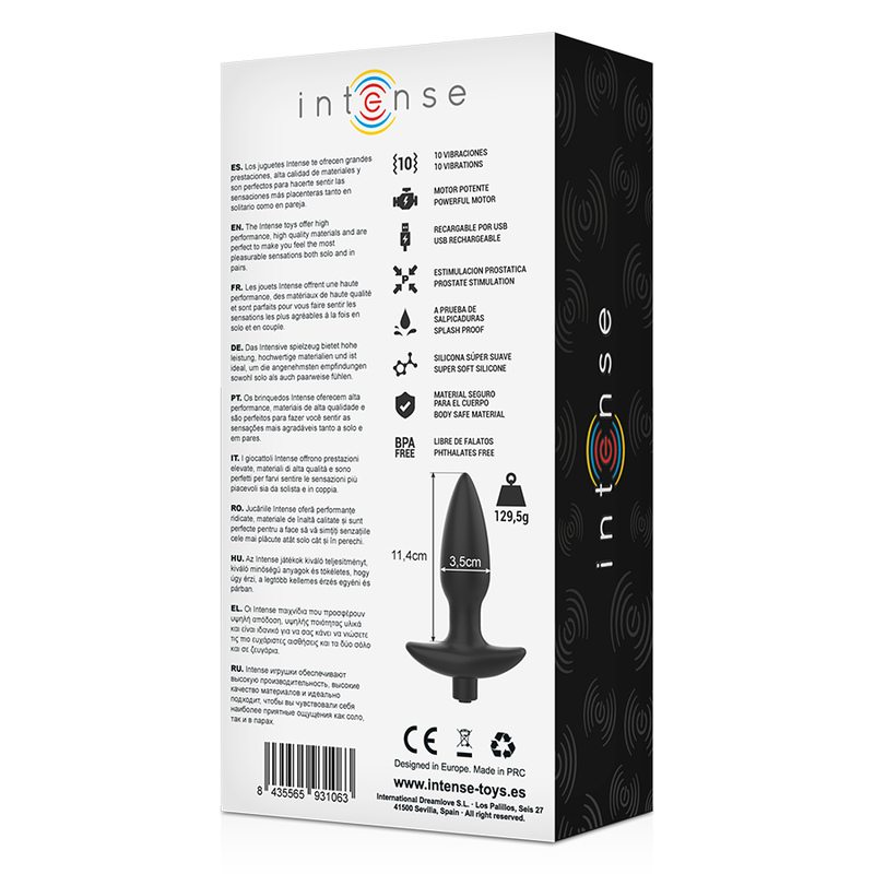 Intense Rechargeable Vibrating Plug - 10 Patterns
