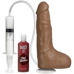 Squirting Realistic Cock - 1 oz. Nut Butter - Brown