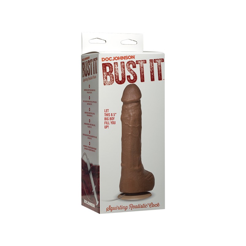 Squirting Realistic Cock - 1 oz. Nut Butter - Brown