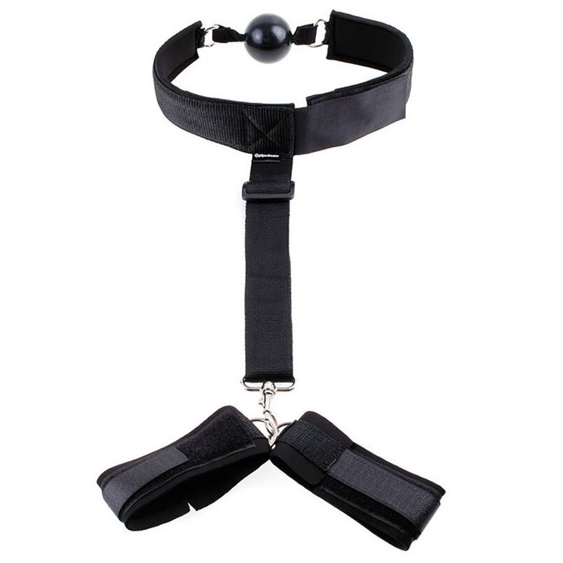 Ohmama Fetish Neoprene Gag With Hand Cuffs