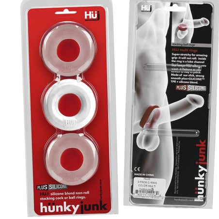 Hünkyjunk Cockring 3-Pack - White Ice & Clear