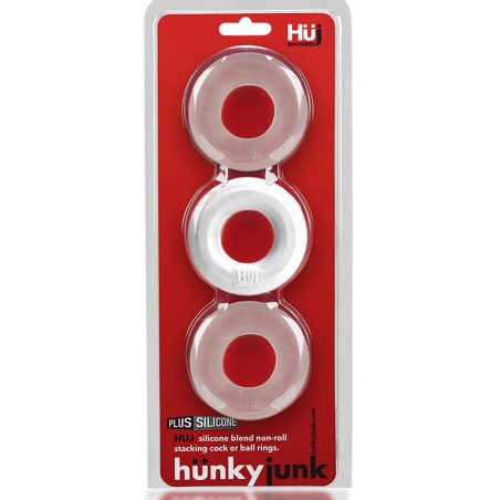 Hünkyjunk Cockring 3-Pack - White Ice & Clear