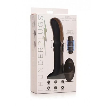 XR Brands | Sliding Shaft Silicone Vibrator | Remote | Black