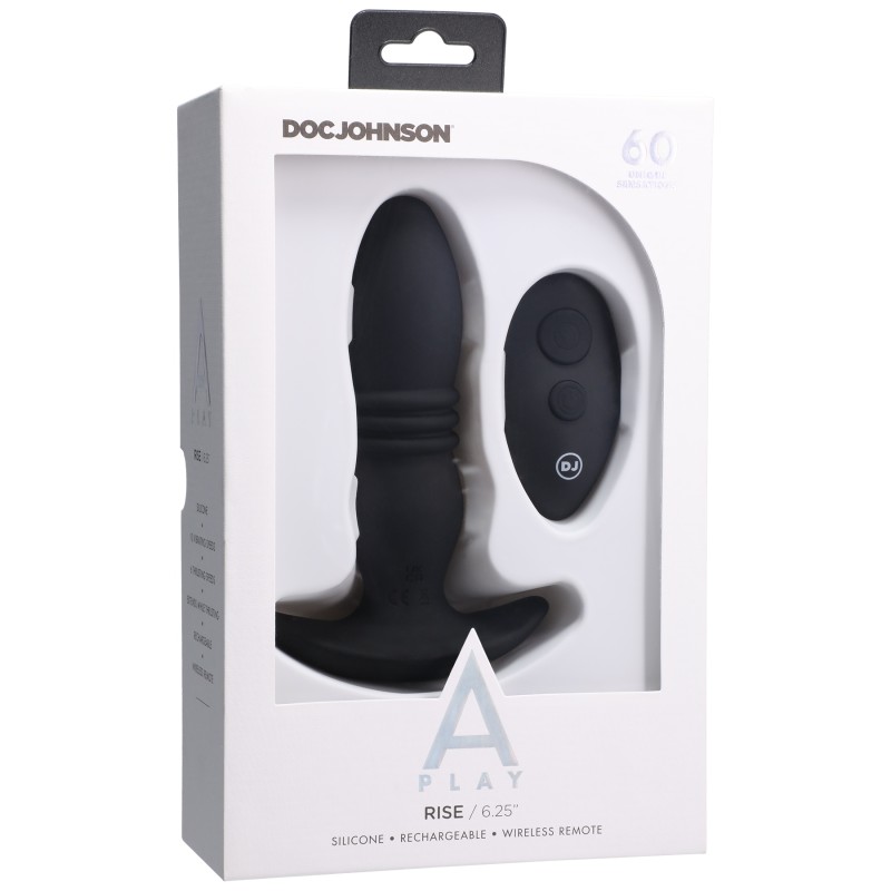 A-PLAY | RISE | Rechargeable Silicone Anal Plug with Remote | Black