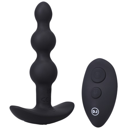A-Play | BEADED VIBE |Rechargeable Silicone Anal Plug with Remote | Black