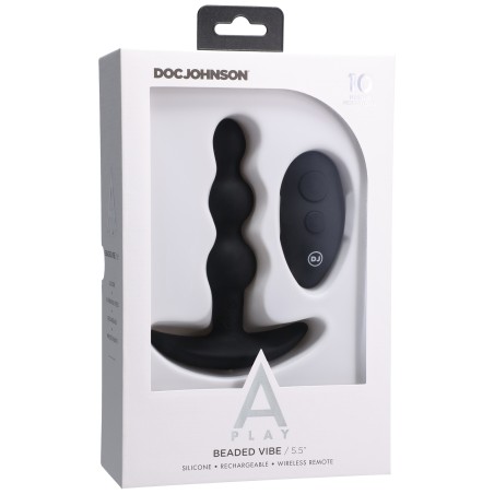 A-Play | BEADED VIBE |Rechargeable Silicone Anal Plug with Remote | Black