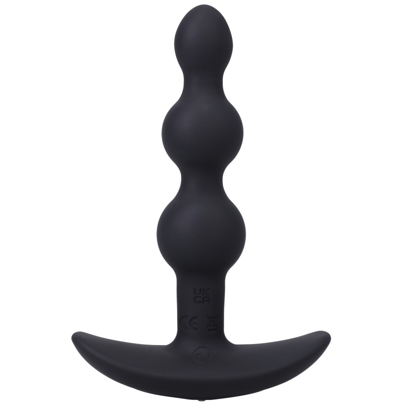 A-Play | BEADED VIBE |Rechargeable Silicone Anal Plug with Remote | Black