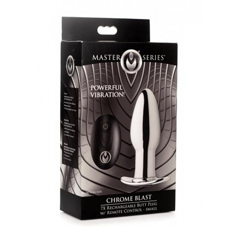 Master Series | Chrome Blast 7X Rechargeable Butt Plug R/C | Small