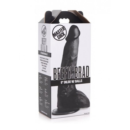Master Cock | Beefy Brad Dildo with Balls 23cm | Black