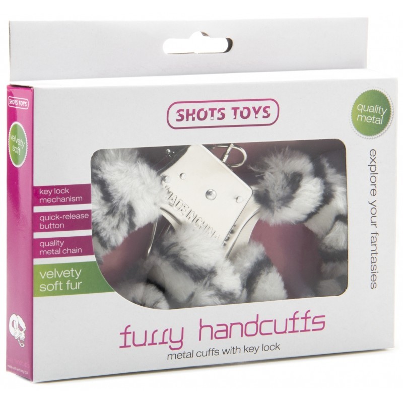 Shots Toys - Furry handcuffs - Zebra