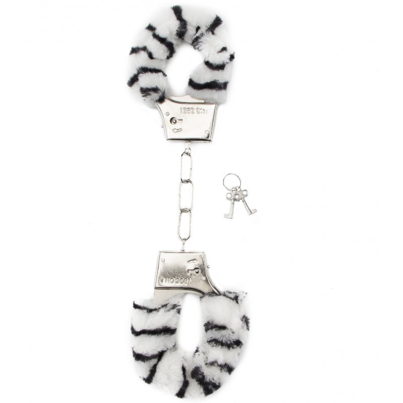 Shots Toys - Furry handcuffs - Zebra