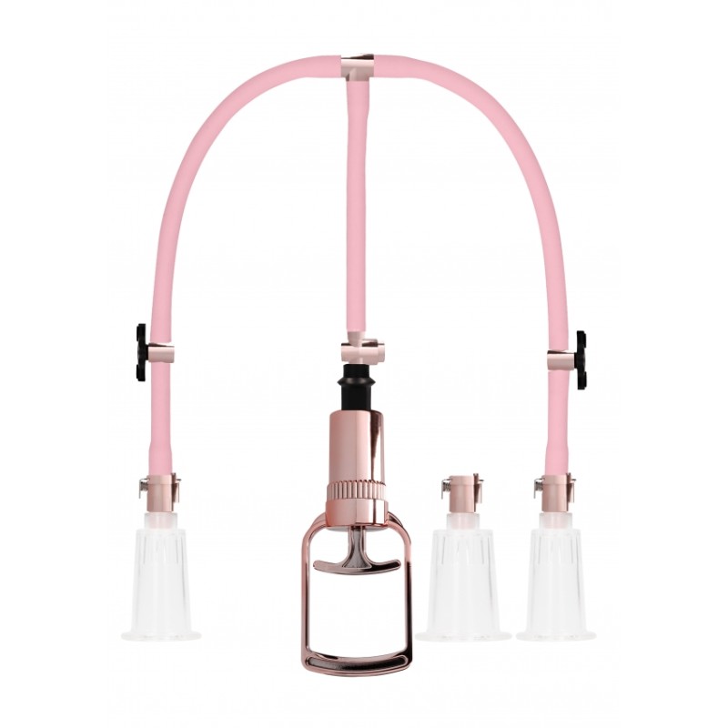 Large Pumped Clitoral & Nipple Pump Set - Rose Gold
