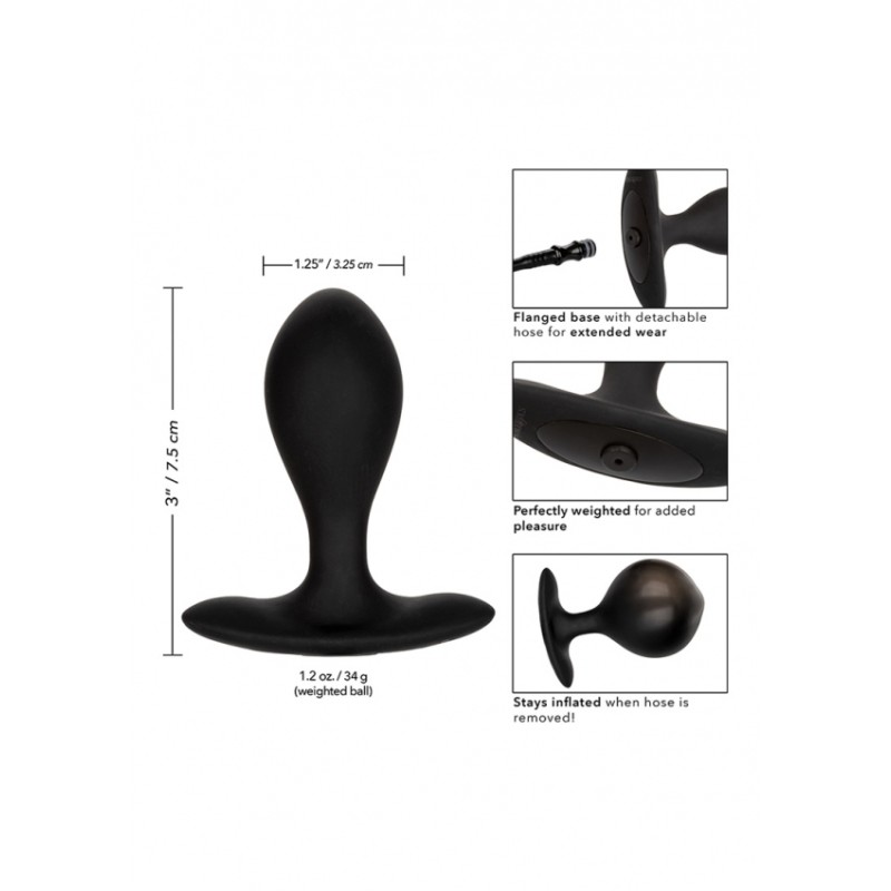 CalExotics | Weighted Silicone Inflatable Plug | Black