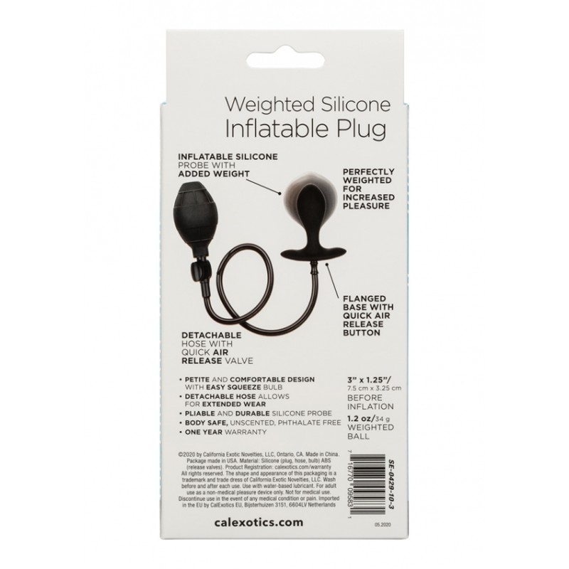 CalExotics | Weighted Silicone Inflatable Plug | Black