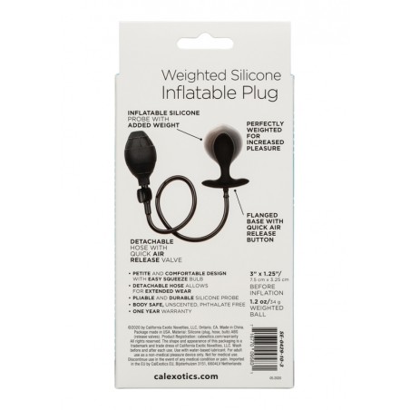 CalExotics | Weighted Silicone Inflatable Plug | Black