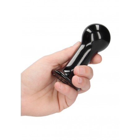 Globy | Glass Vibrator with Suction Cup and Remote | 10 Speed Rechargeable | Black