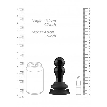Rimly | Glass Vibrator with Suction Cup and Remote | 10 Speed Rechargeable | Black
