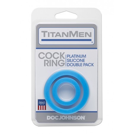 Titanmen | Silicone Cock Rings - Double Pack | Blue