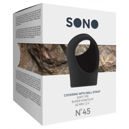 Sono | No.45 - Cockring with Ball Strap | Black