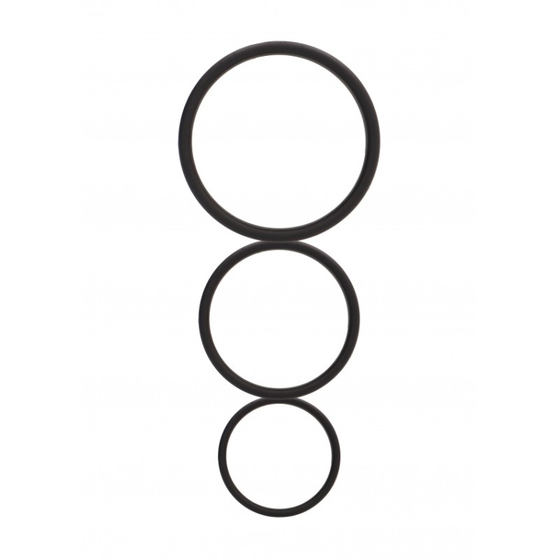 Shots | Black Flat Cock Ring Set |